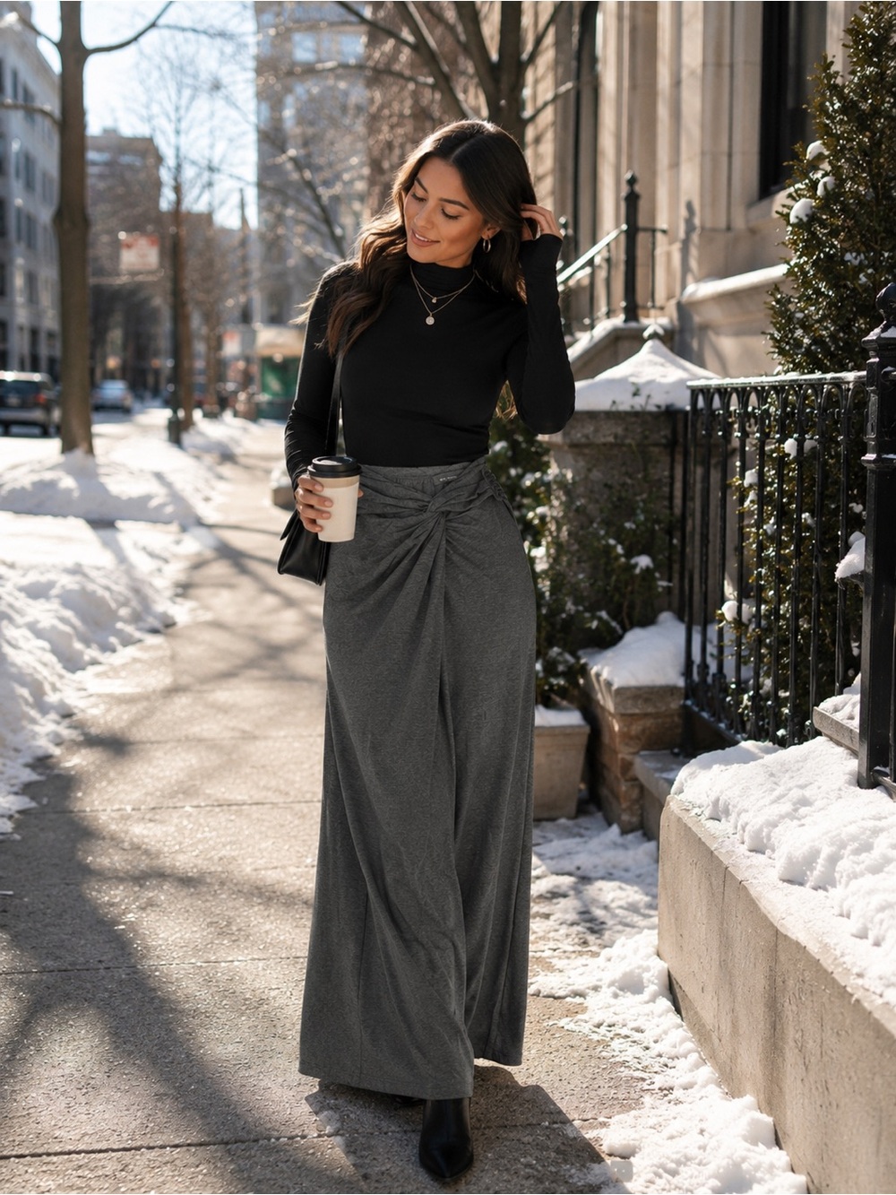 Max edition maxi gray skirt.
